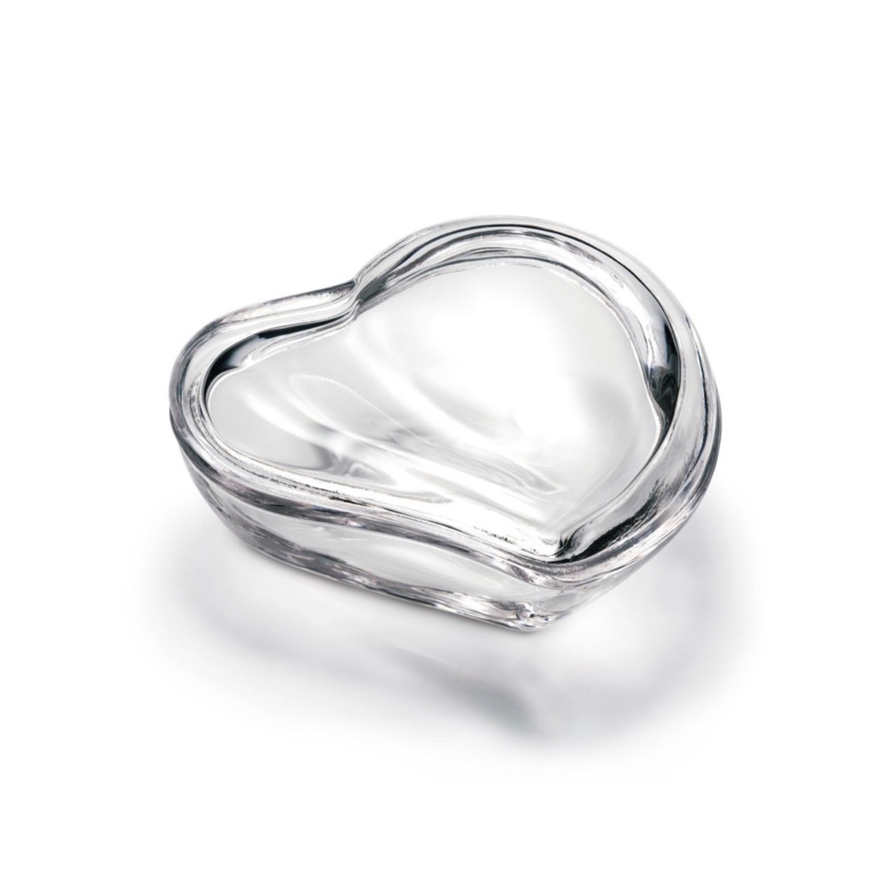 NIB Tiffany Heart Box - Elsa Peretti - Beautiful Lead Crystal - 4” Diameter